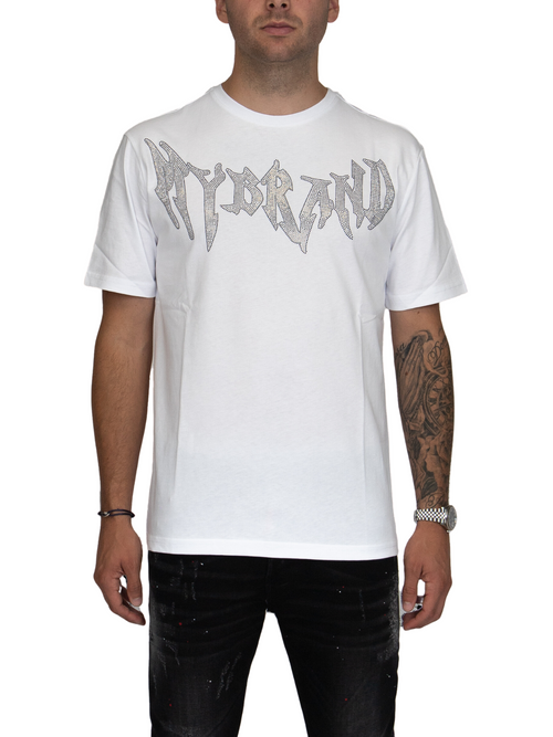 MYBRAND Winged Emblem Sparkle Tee White | WHITE