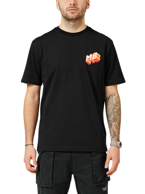 MY BRAND POPUP LOGO CHEST BLACK T-SHIRT | BLACK