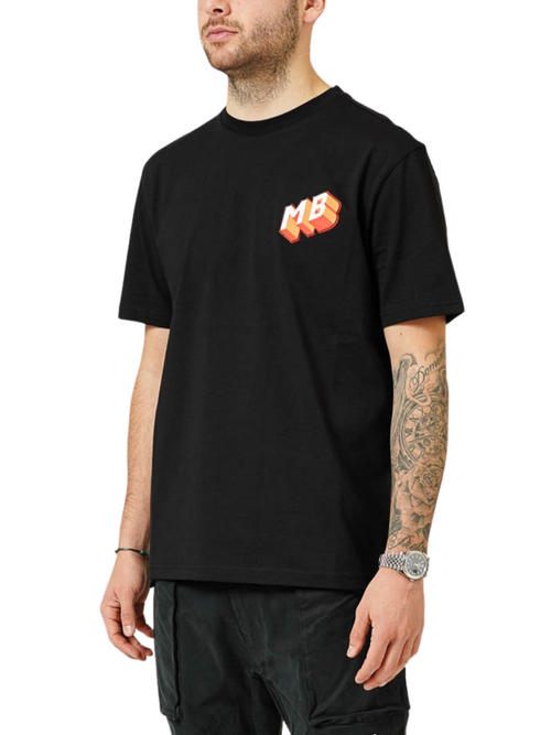 MY BRAND POPUP LOGO CHEST BLACK T-SHIRT | BLACK