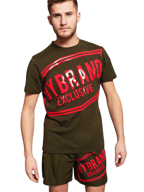 SKEW LOGO T-SHIRT | ARMY