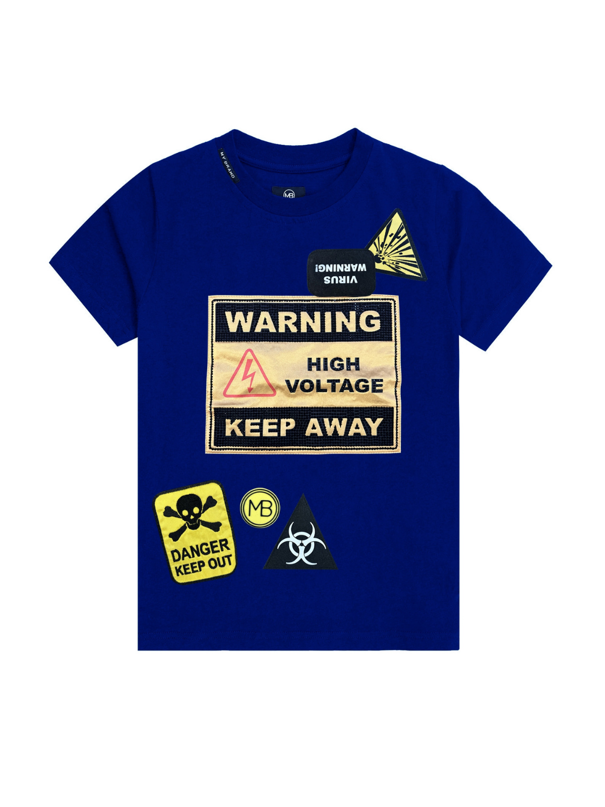 Caution Voltage T-Shirt Blue | KOBALT BLUE