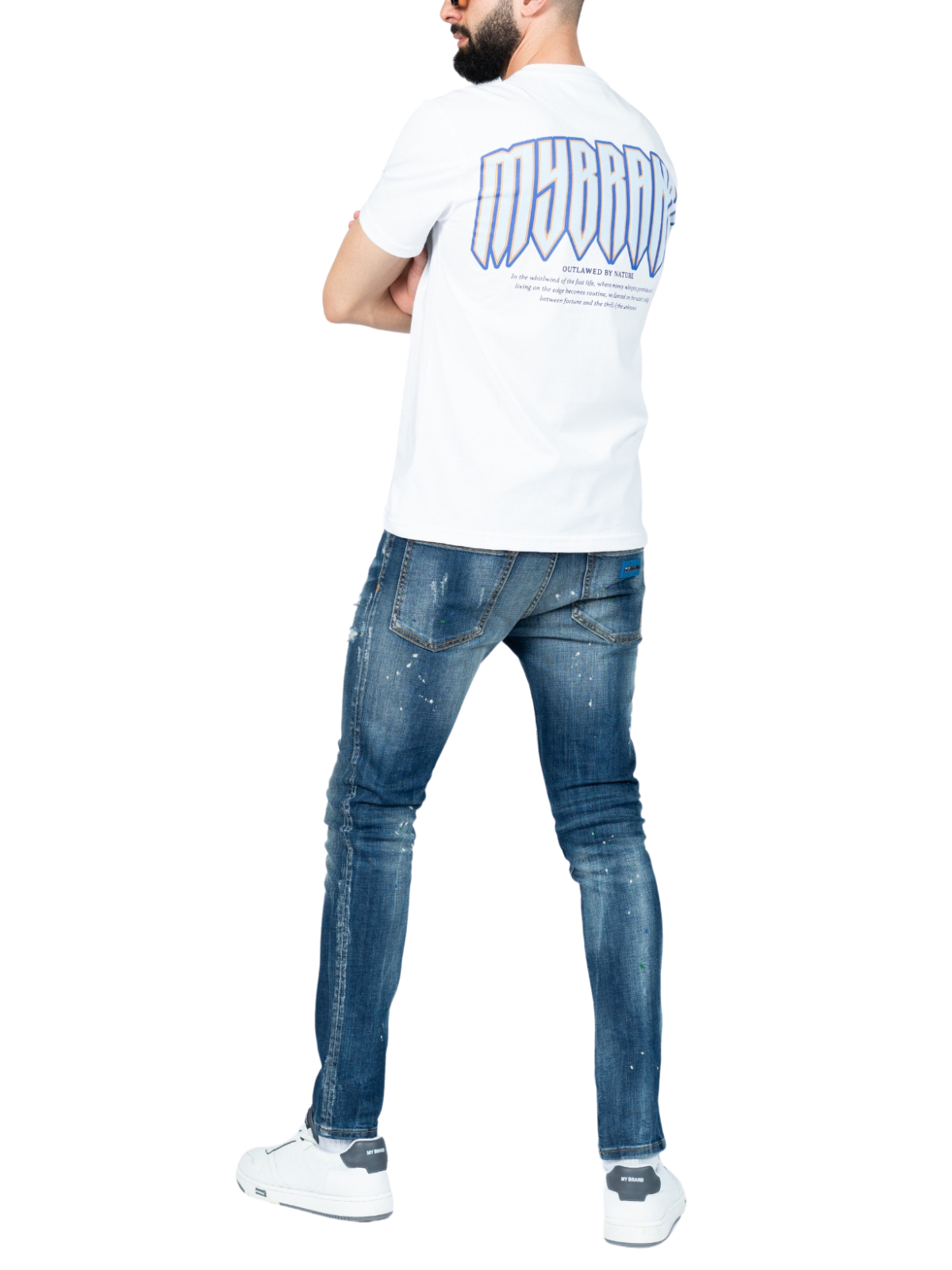 Full Back MB print Blue | WHITE
