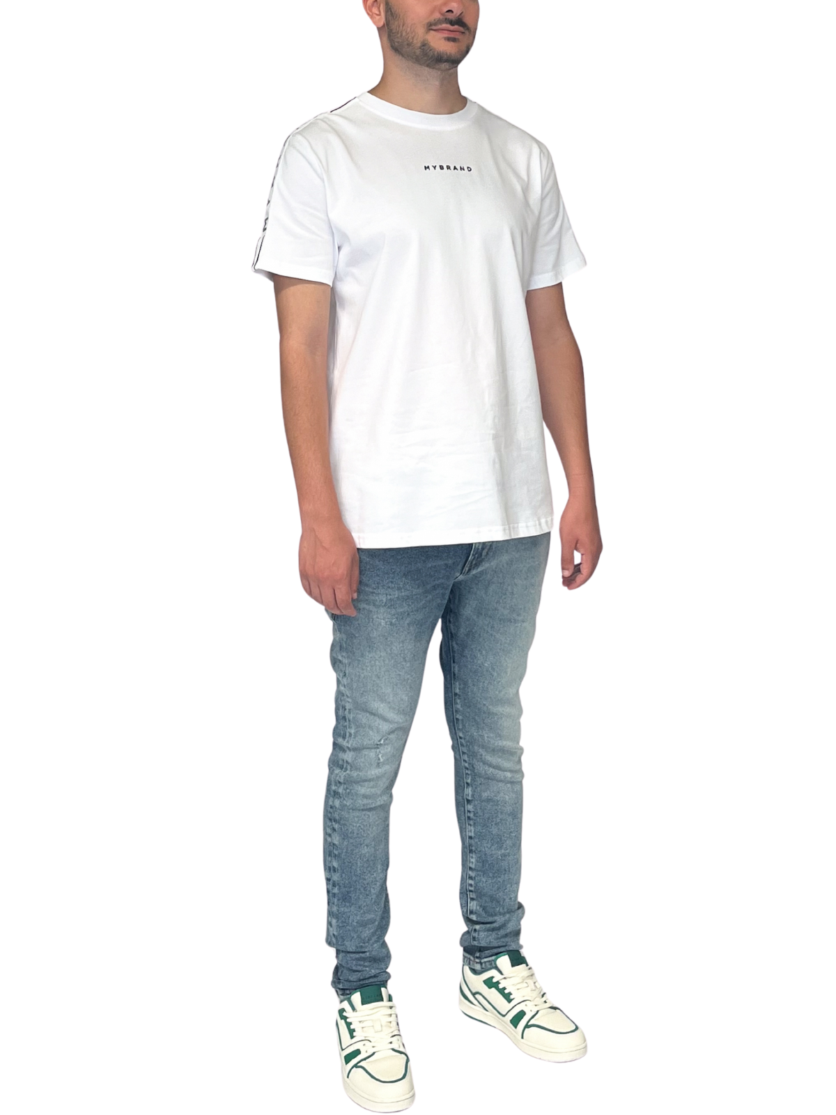 MB TAPING SHIRT WHITE BLACK | WHITE