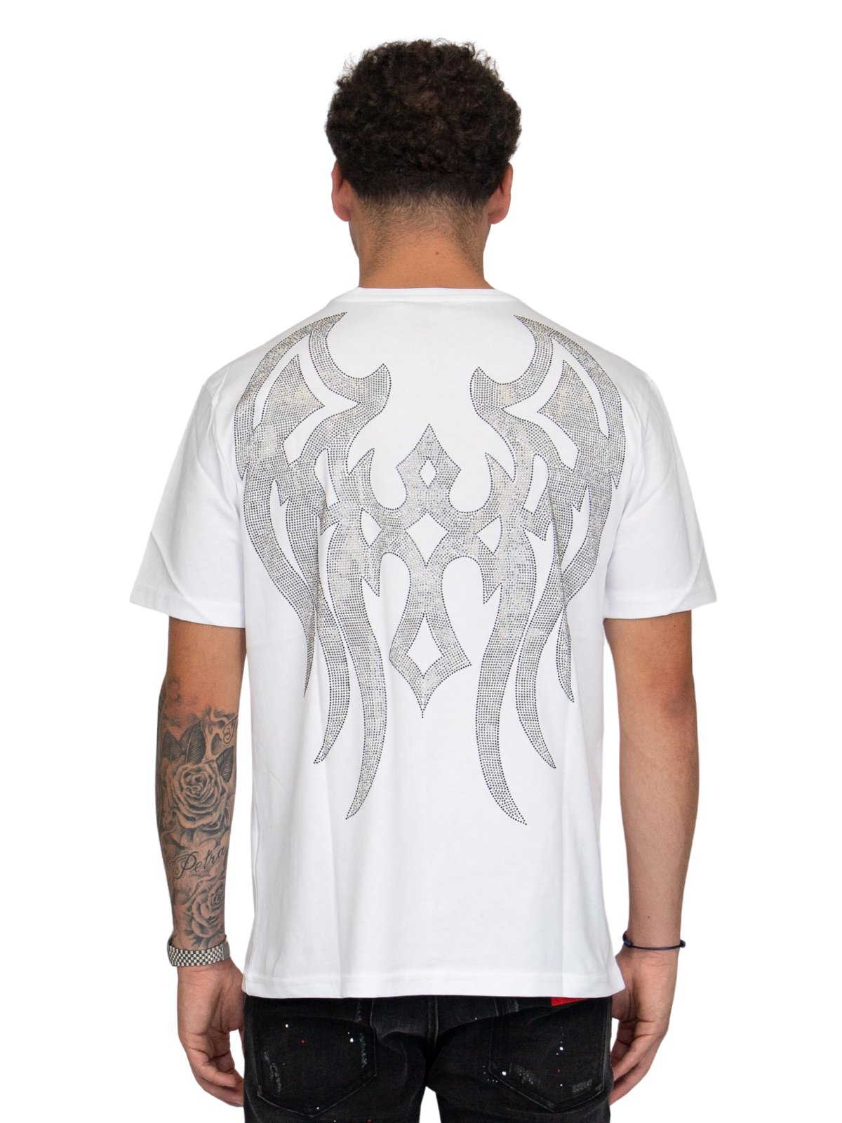 MYBRAND Winged Emblem Sparkle Tee White | WHITE