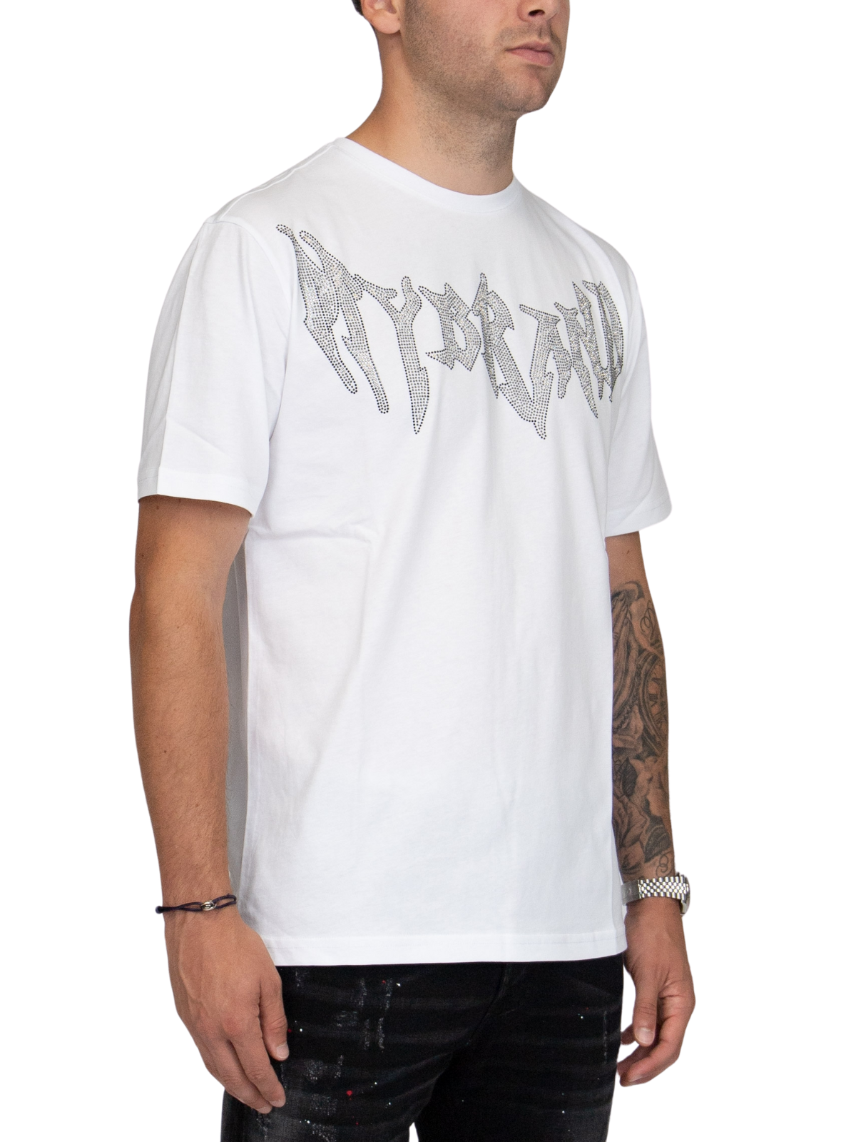 MYBRAND Winged Emblem Sparkle Tee White | WHITE