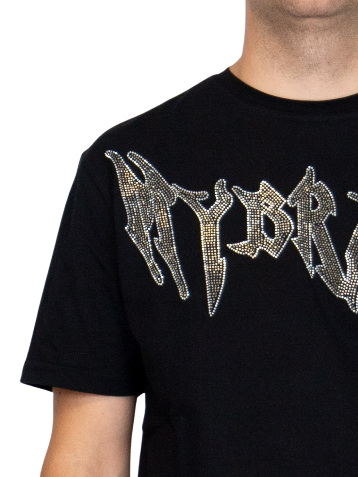 MYBRAND Winged Emblem Sparkle Tee Black | BLACK