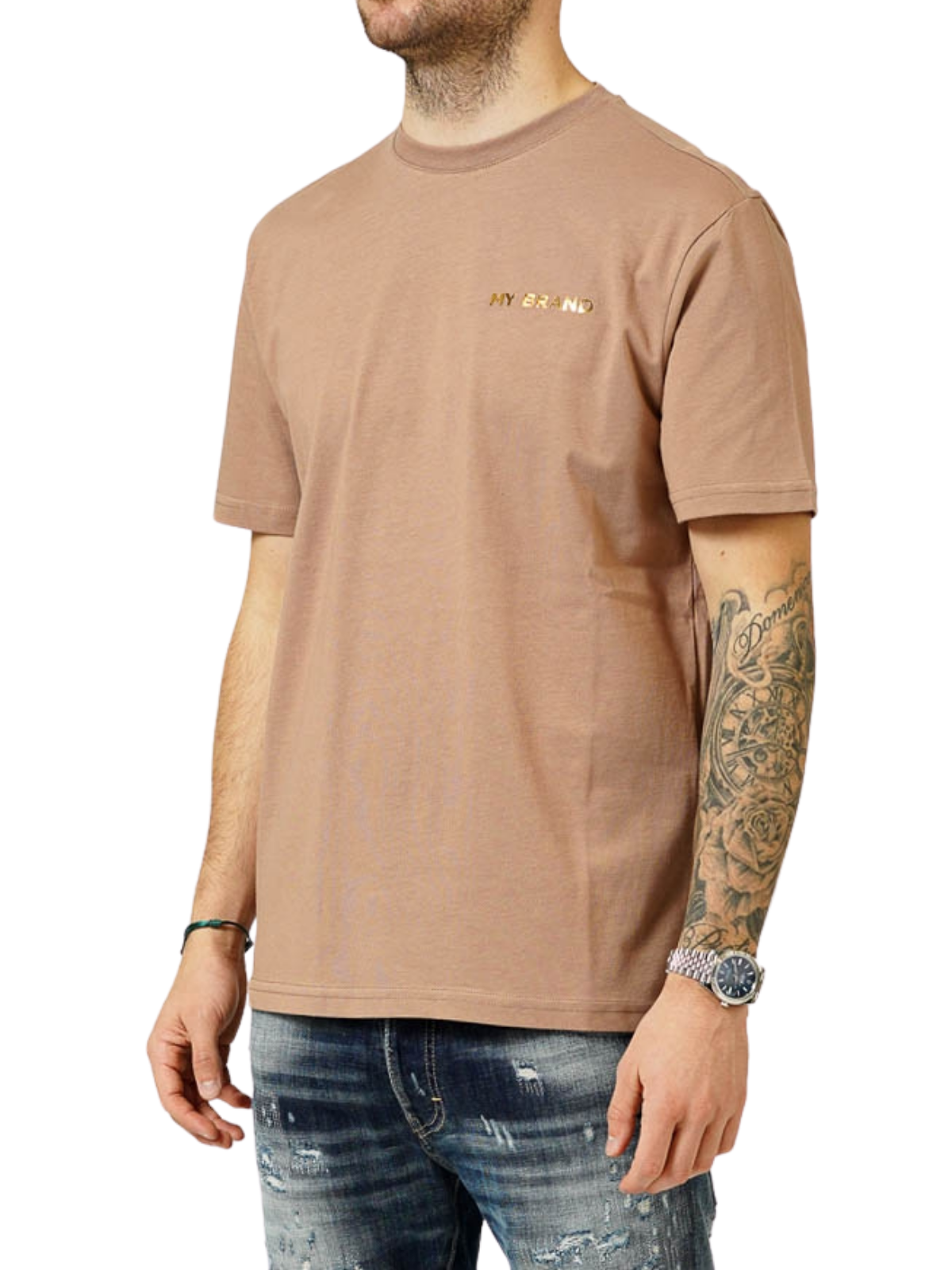 MY BRAND CHEST LOGO ARMY T-SHIRT | ARMY