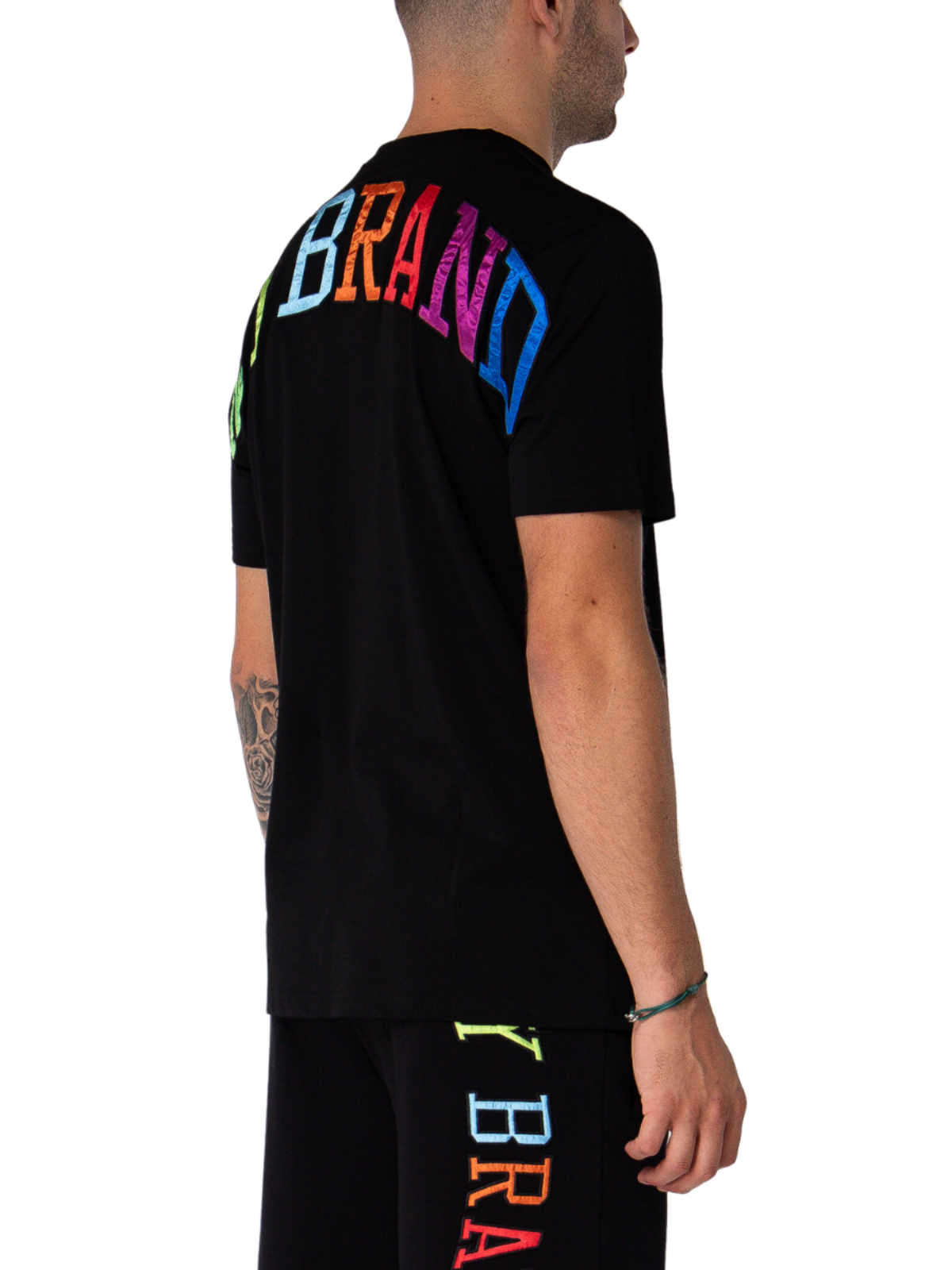 My Brand Rainbow College T-shirt Black | BLACK