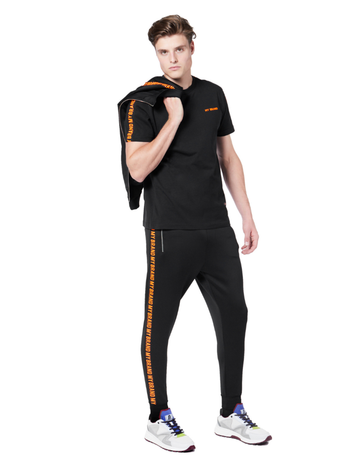My Brand Rainbow College T-shirt Black | BLACK