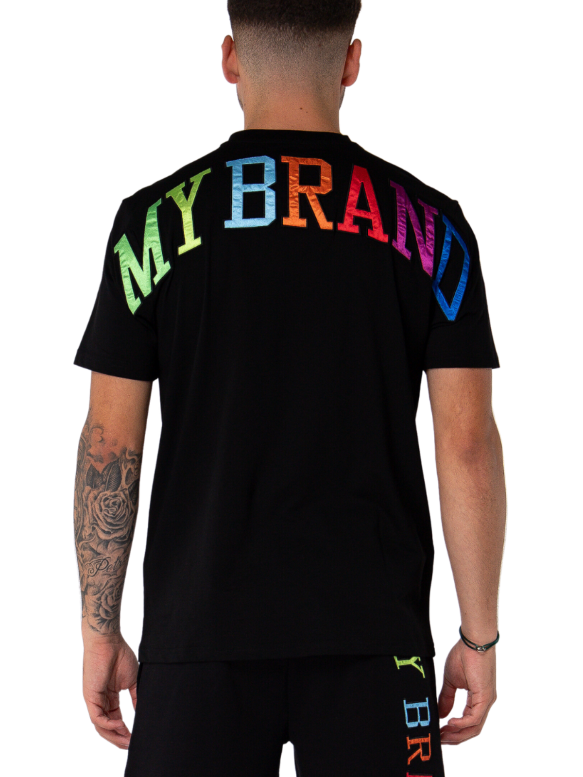My Brand Rainbow College T-shirt Black | BLACK