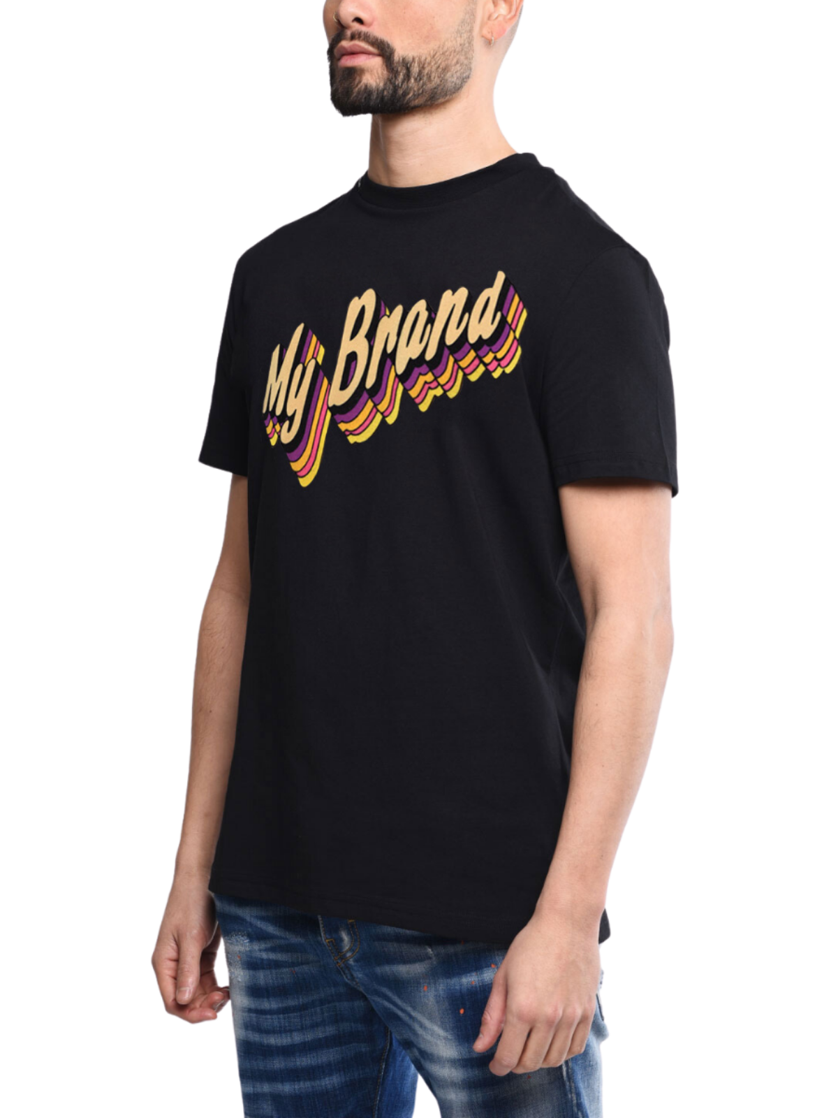 Rainbow Branding T Shirt | BLACK