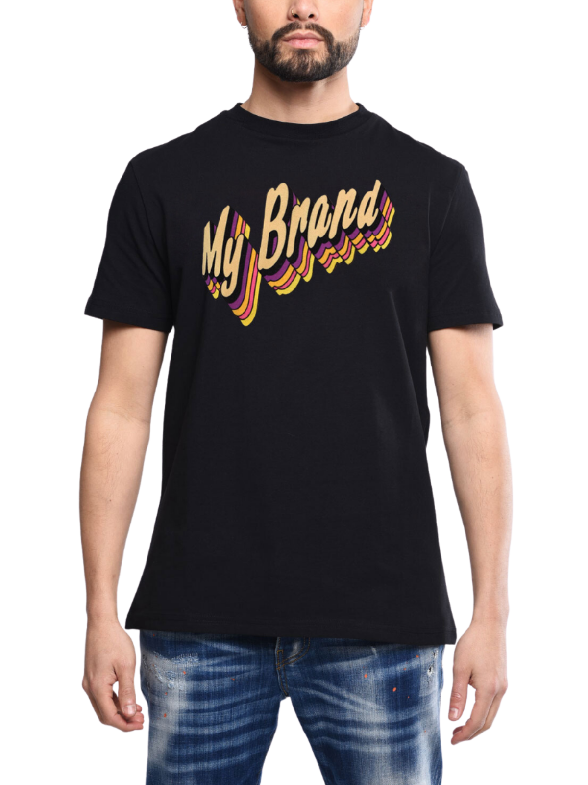 Rainbow Branding T Shirt | BLACK